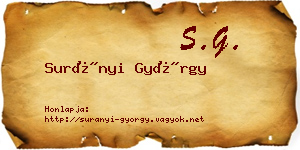 Surányi György névjegykártya